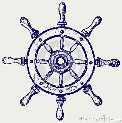 Wheel marine wooden Vector Illustration