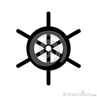 Wheel of ship icon, simple style Vector Illustration