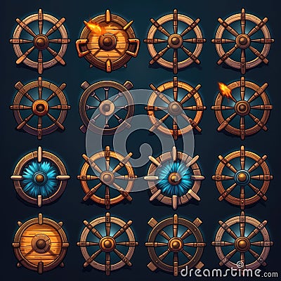 wheel ship weel game ai generated Cartoon Illustration