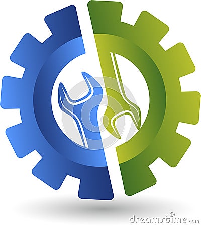 Wheel spanner logo Vector Illustration