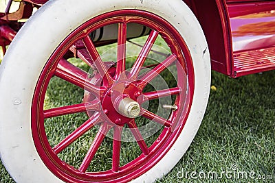 Wheel spoke vintage car white tire Editorial Stock Photo