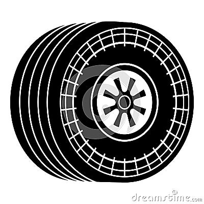 Wheel sport car icon, simple black style Vector Illustration