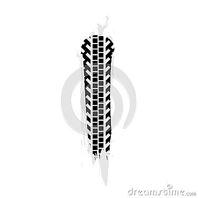Wheel tire trace, car tread tracks isolated on white Vector Illustration