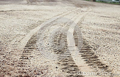 Wheel tracks detail Stock Photo