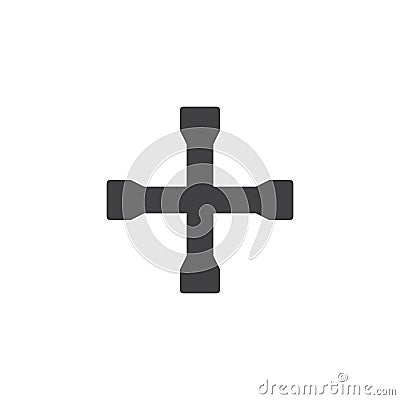 Wheel wrench vector icon Vector Illustration