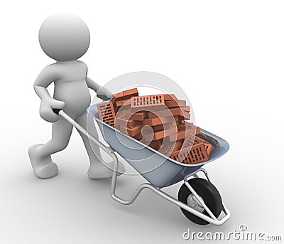 Wheelbarrow Cartoon Illustration