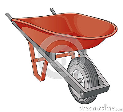 Wheelbarrow Vector Illustration