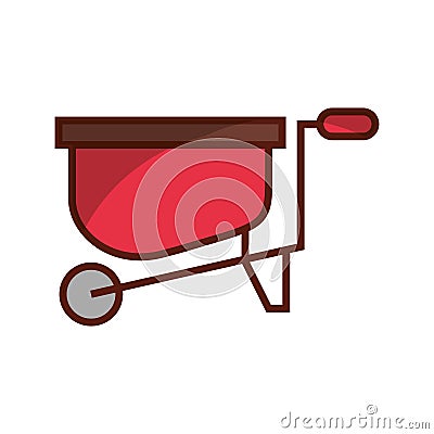 Wheelbarrow farm isolated icon Vector Illustration