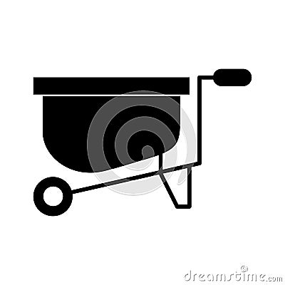 Wheelbarrow farm isolated icon Vector Illustration