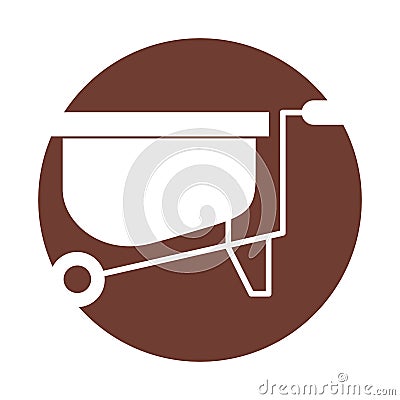 Wheelbarrow farm isolated icon Vector Illustration