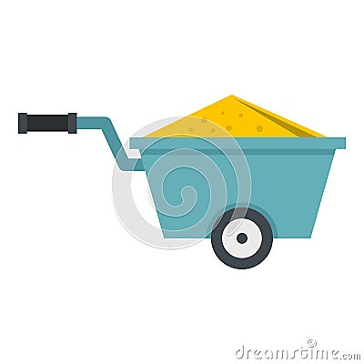 Wheelbarrow full of sand icon isolated Vector Illustration