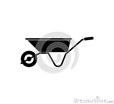 Wheelbarrow Icon. Gardening Tool Vector Illustration
