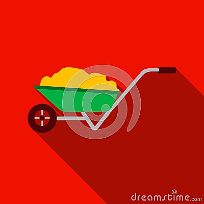 Wheelbarrow icon of vector illustration for web and mobile Vector Illustration