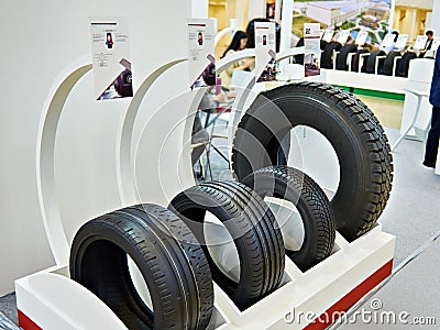 Tires truck in store Stock Photo