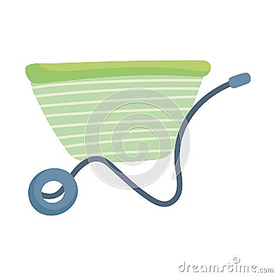 Wheelbarrow tool equipment isolated icon style Vector Illustration