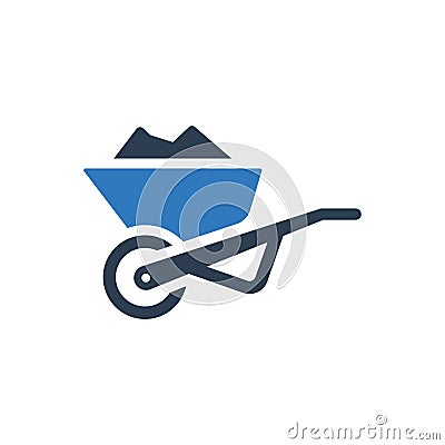 Wheelbarrow tool icon Vector Illustration