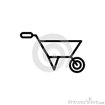 Wheelbarrow tool rural agriculture thick line Vector Illustration