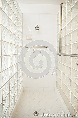 Wheelchair accessible shower Stock Photo