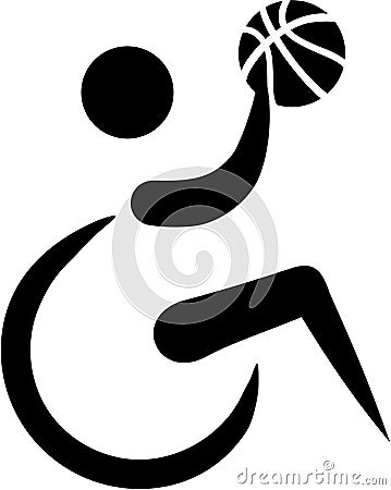 Wheelchair basketball icon Vector Illustration