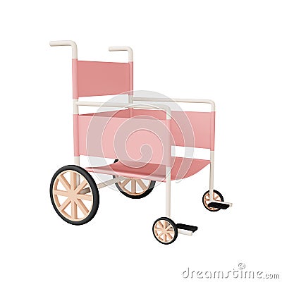 wheelchair, 3d icons, pastel minimal cartoon style isolated Stock Photo