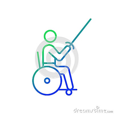 Wheelchair fencing gradient linear vector icon Vector Illustration