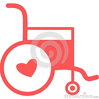 Wheelchair flat icon. Vector wheelchair icon. Attractive and Beautifully or Faithfully Designed Wheelchair Icon. Wheelchair, handi Vector Illustration