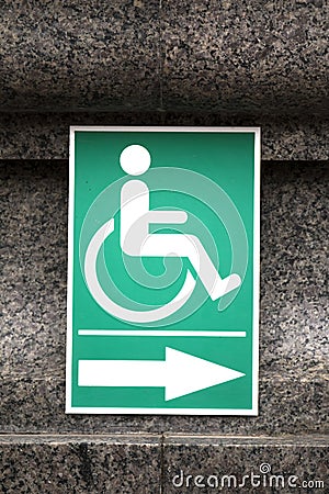 Wheelchair Handicap Sign inside The temple Wat Sothorn Wararam Thailand Stock Photo