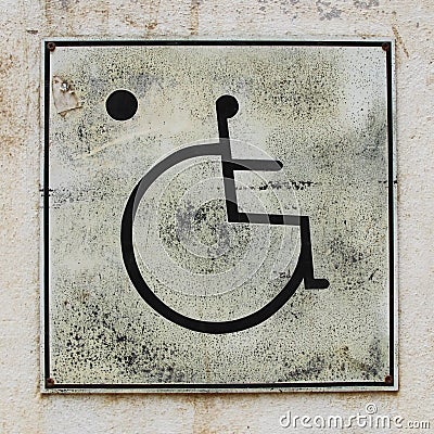 Wheelchair Handicap Toilet Sign Stock Photo