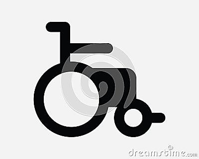 Wheelchair Icon Disabled Disable Disability Wheel Chair Medical Handicap Aid Hospital Care Black White Graphic Clipart Artwork Vector Illustration