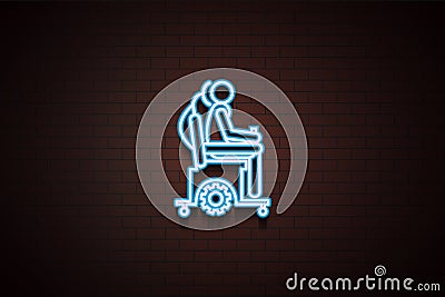 wheelchair icon in Neon Stock Photo