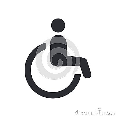 Wheelchair icon vector sign and symbol isolated on white background, Wheelchair logo concept Vector Illustration