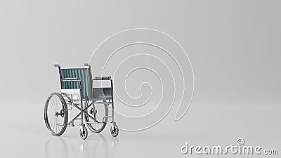 Wheelchair medical hospital, white background. Wheelchair for sedentary people with disabilities, incapacity. 3d render Stock Photo