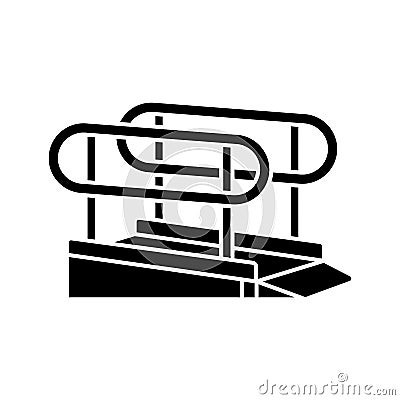 Wheelchair ramp black glyph icon Vector Illustration