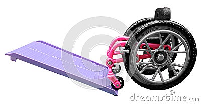 Wheelchair and ramp Stock Photo