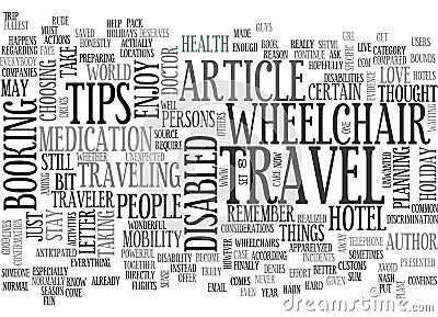 Wheelchair Travel Tips Word Cloud Stock Photo