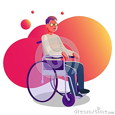Wheelchair user character creation . artoon flat-style infographic illustration. Vector Illustration