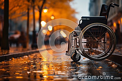 Wheelchair users hands on wheels, showcasing empowerment and the concept of ability Stock Photo