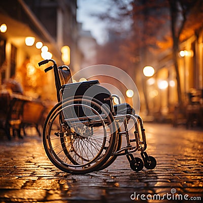 Wheelchair users hands on wheels, showcasing empowerment and the concept of ability Stock Photo