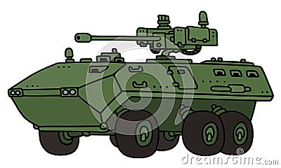 Wheeled armoured vehicle Vector Illustration