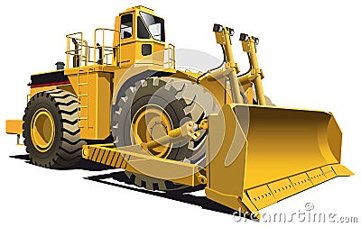 Wheeled dozer Vector Illustration