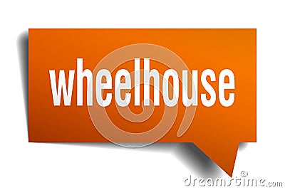 Wheelhouse orange 3d speech bubble Vector Illustration