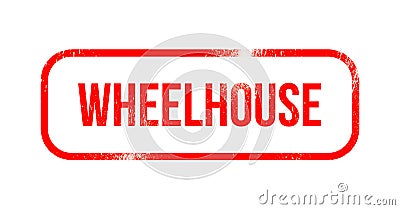 Wheelhouse - red grunge rubber, stamp Stock Photo