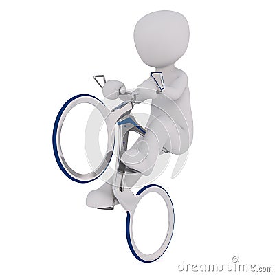 Wheelie on bicycle concept Stock Photo