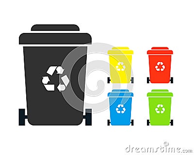 Wheelie Bin icon Vector Illustration