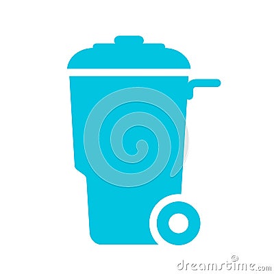 Wheelie trash can vector icon Vector Illustration