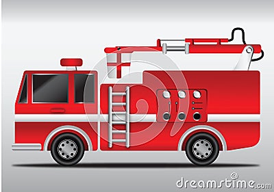 4 wheels hydraulics cabin fire engine Vector Illustration