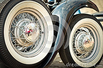 Wheels of an old Ford car Editorial Stock Photo
