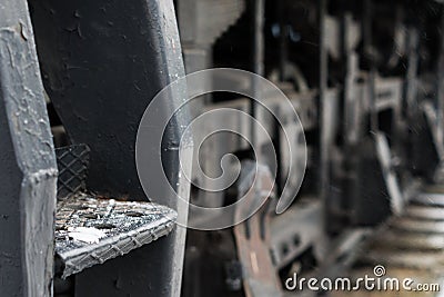 Wheels of a old train Stock Photo