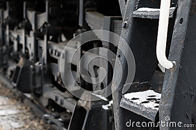 Wheels of a old train Stock Photo