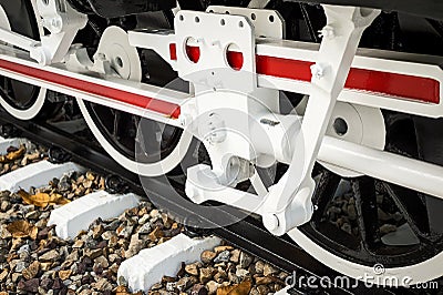 Wheels steam locomotive. Stock Photo